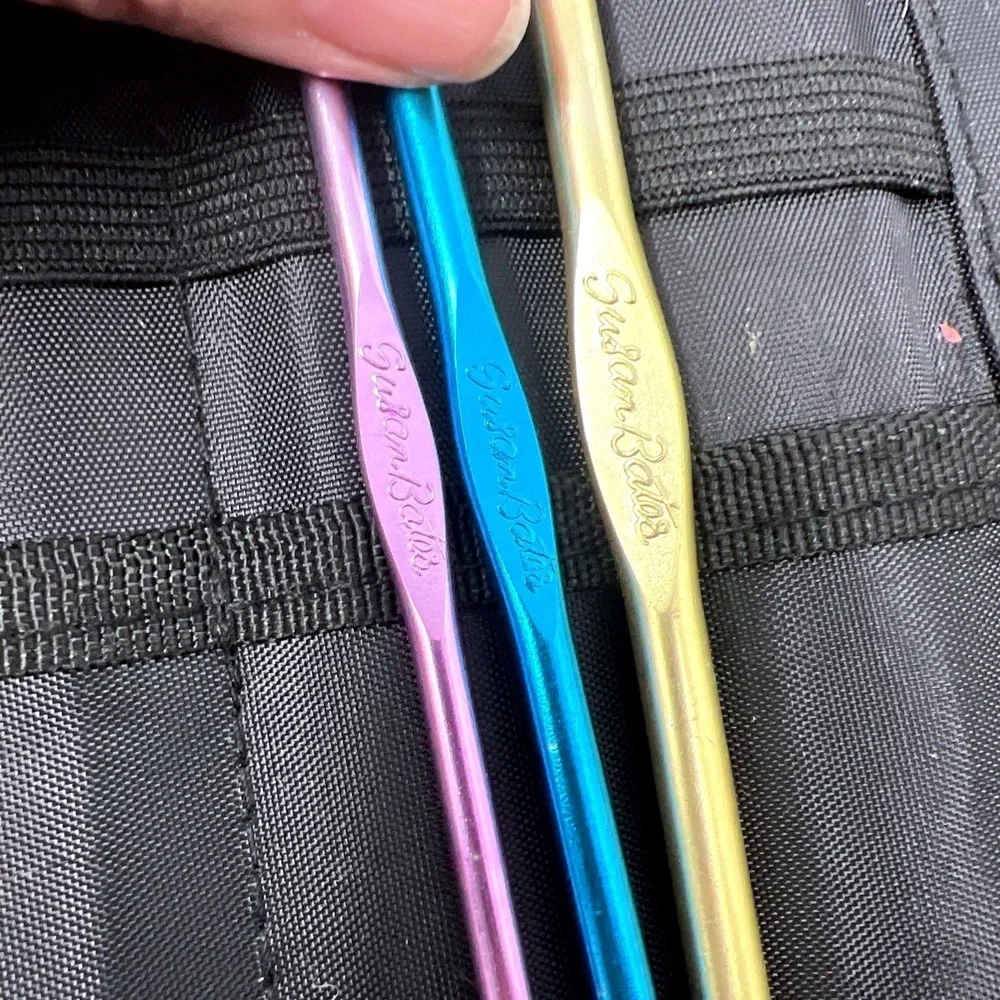 Aluminum Straight Knitting Needles Lot 6 Pairs Sizes 8-11 ArtBin Zipper Case